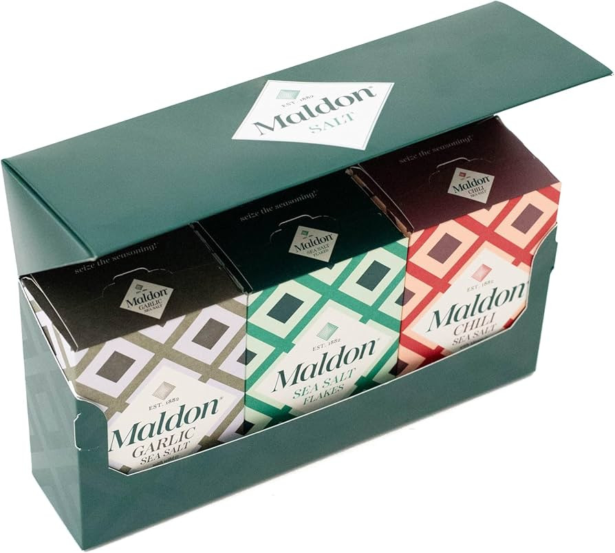 Maldon Salt Gift Pack - 4.4oz Sea Salt Flakes, 3.5oz Chili Salt & 3.5oz Garlic Salt - The Best Gi... | Amazon (US)