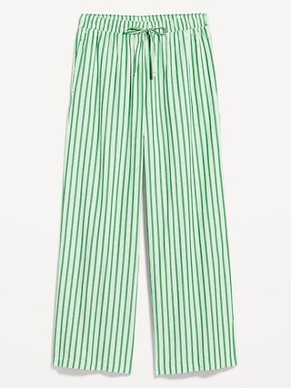 Poplin Wide-Leg Pajama Pants | Old Navy (US)