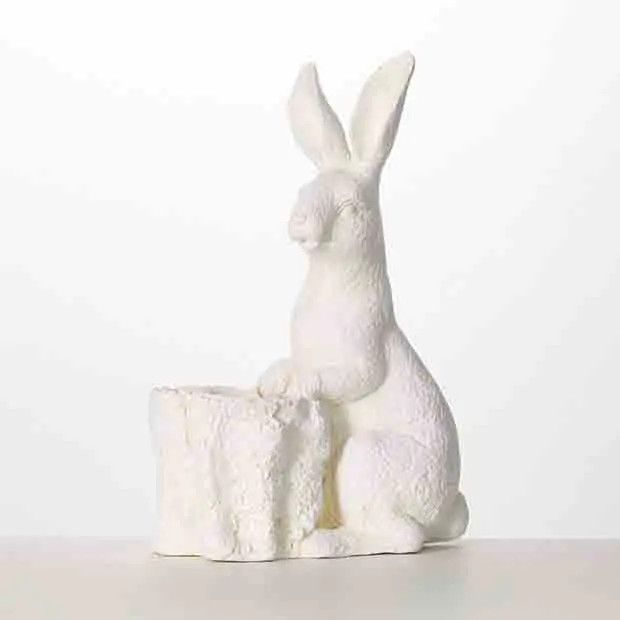 Rustic Rabbit Faux Cement Planter | Antique Farm House