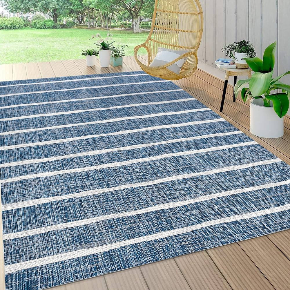 JONATHAN Y SMB125C-5 Colonia Berber Stripe Indoor Outdoor Area-Rug Bohemian Contemporary Easy-Cle... | Amazon (US)