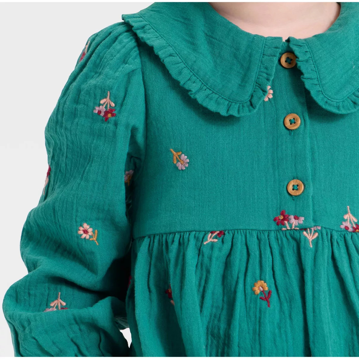 Toddler Girls' Long Sleeve Embroidered Woven Dress - Cat & Jack™ | Target