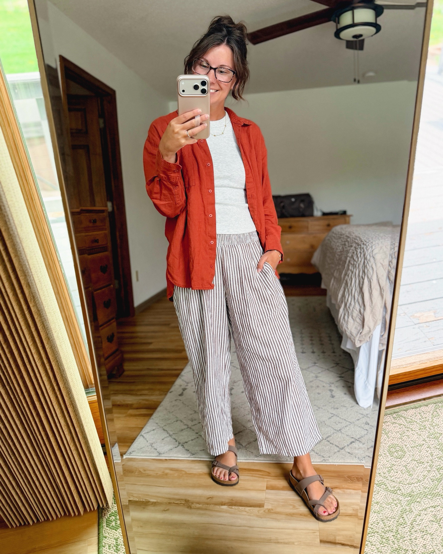 small in my bra, small in my tank, small petite in my linen shirt (sleeves are sort of short-regular small would be better!) small in my pants and 36 in my Birkenstock sandals 🤎

#LTKPetite #LTKgrwm #LTKootd