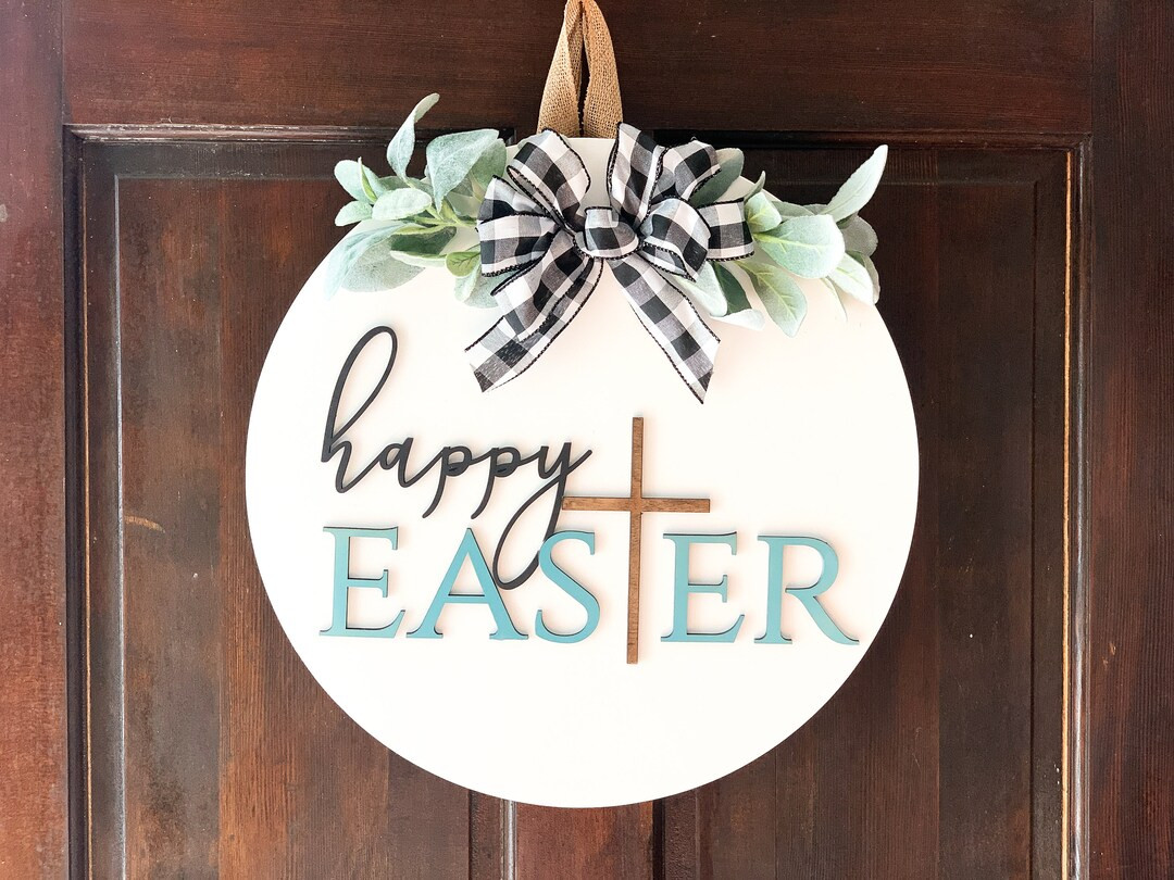 Easter Door Hanger | Happy Easter Wreath | Easter Front Door Wreath | Spring Door Hanger | Etsy (US)