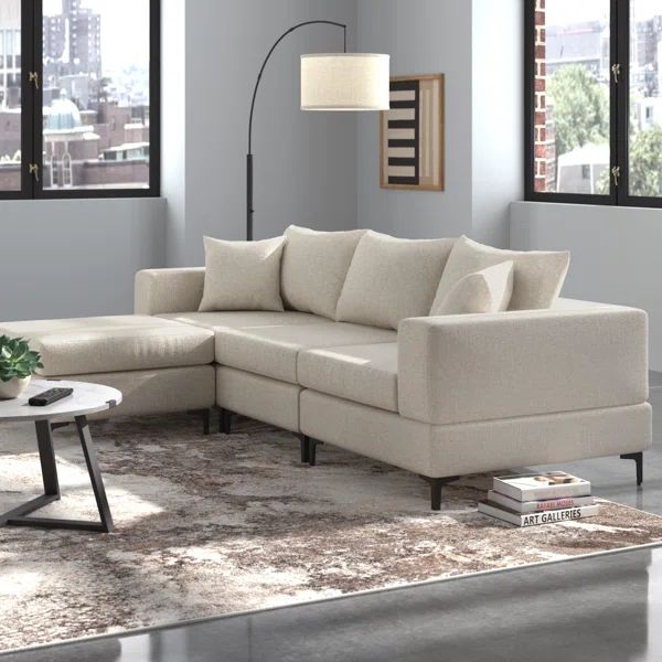 Aroosh 4 - Piece Upholstered Sectional | Wayfair North America