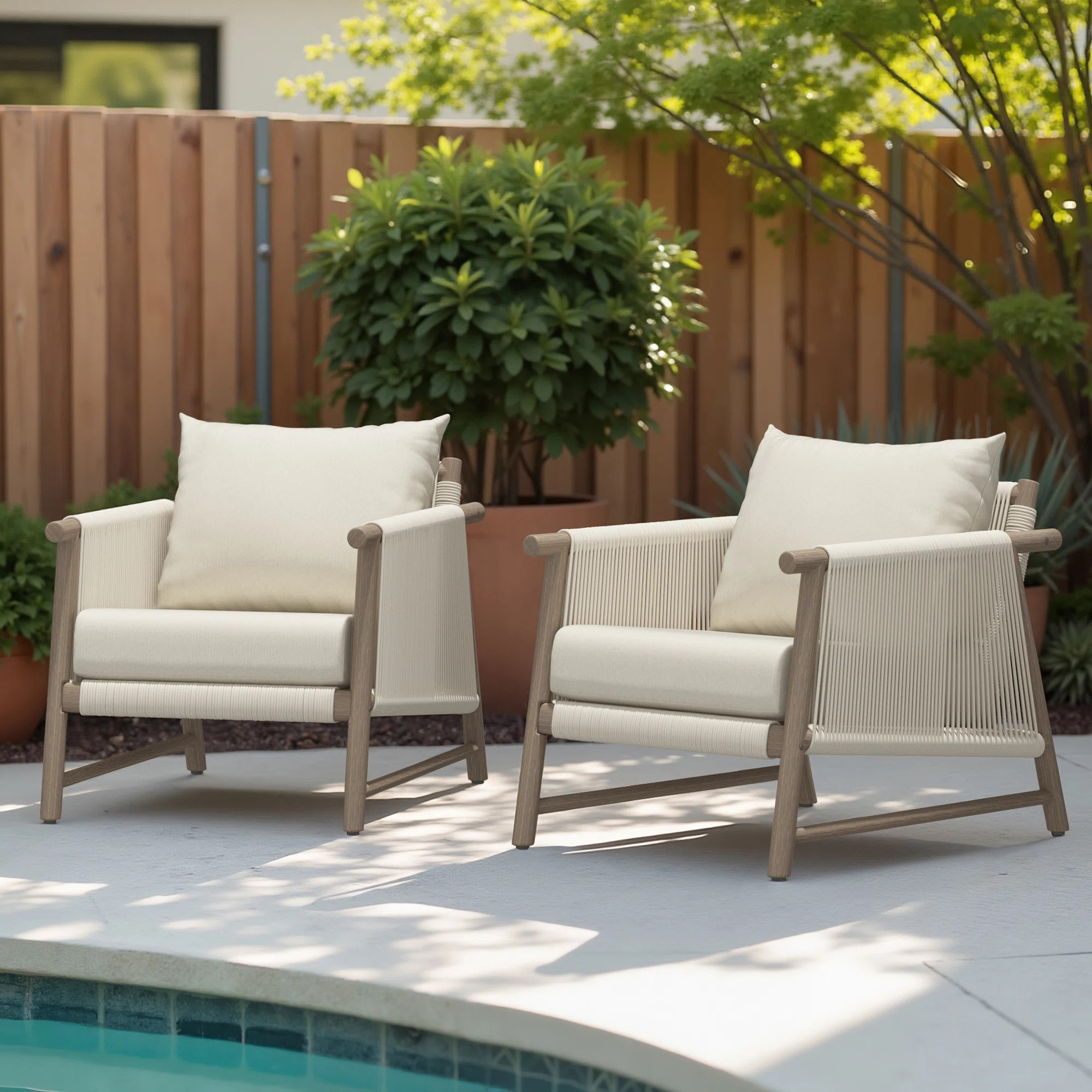 Naomie Acacia Set Of 2 Lounge Chair | Wayfair North America