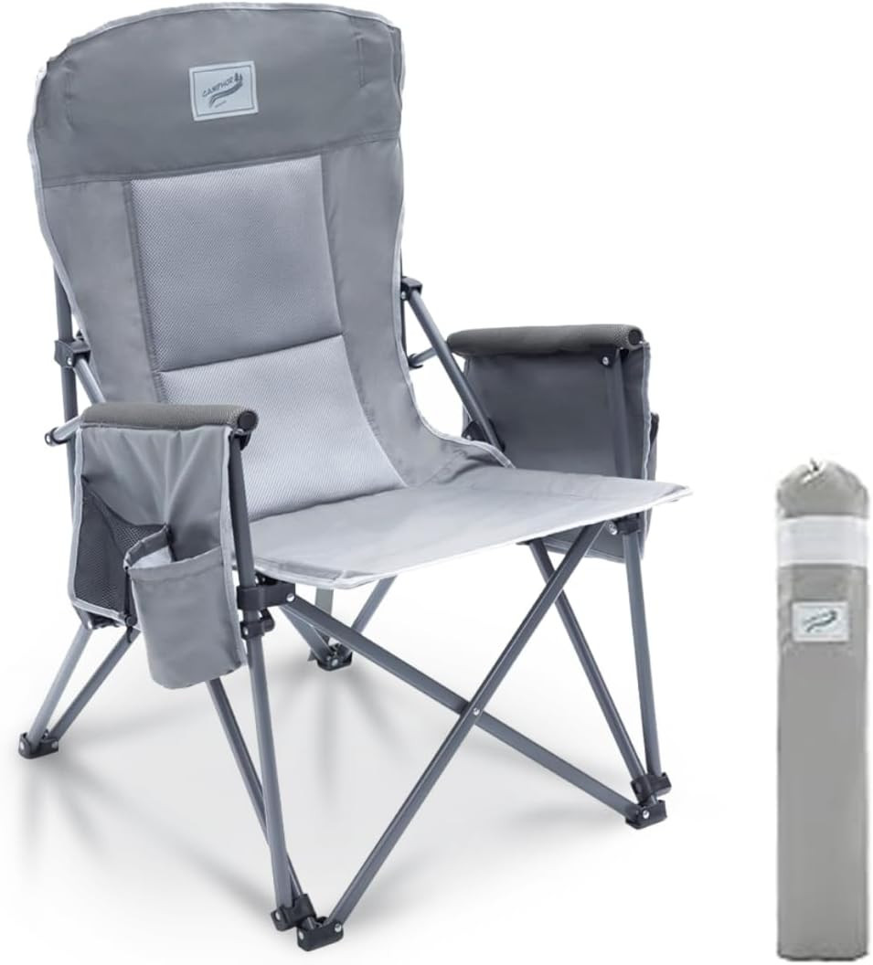 Heavy Duty Portable Folding Camping Chair for Adults with Comfy Padded Backrest | for Outdoor & S... | Amazon (US)