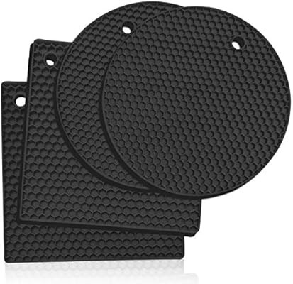 Premium Silicone Trivet Mats: 4 Multi-purpose Pot Holder, Oven Mitts Hot Pads– Versatile, Heat ... | Amazon (US)
