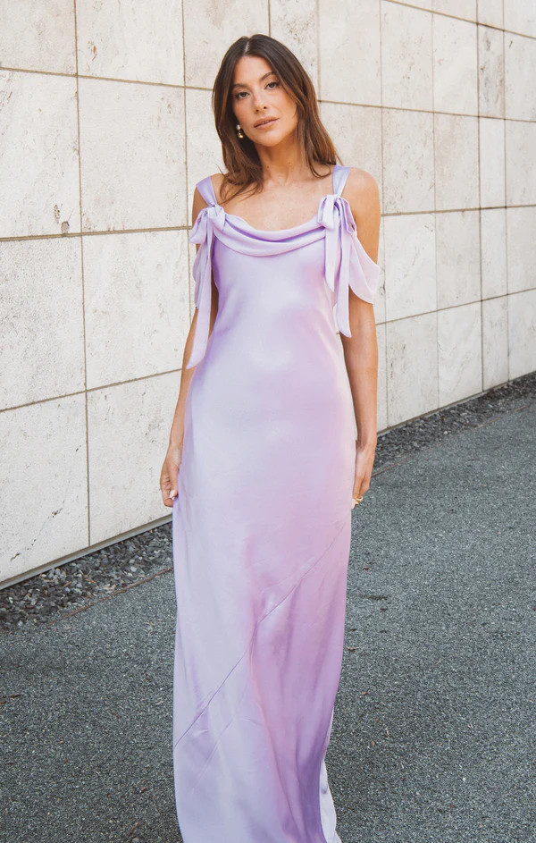 Bella Maxi Dress ~ Lavender Luxe Satin | Show Me Your Mumu