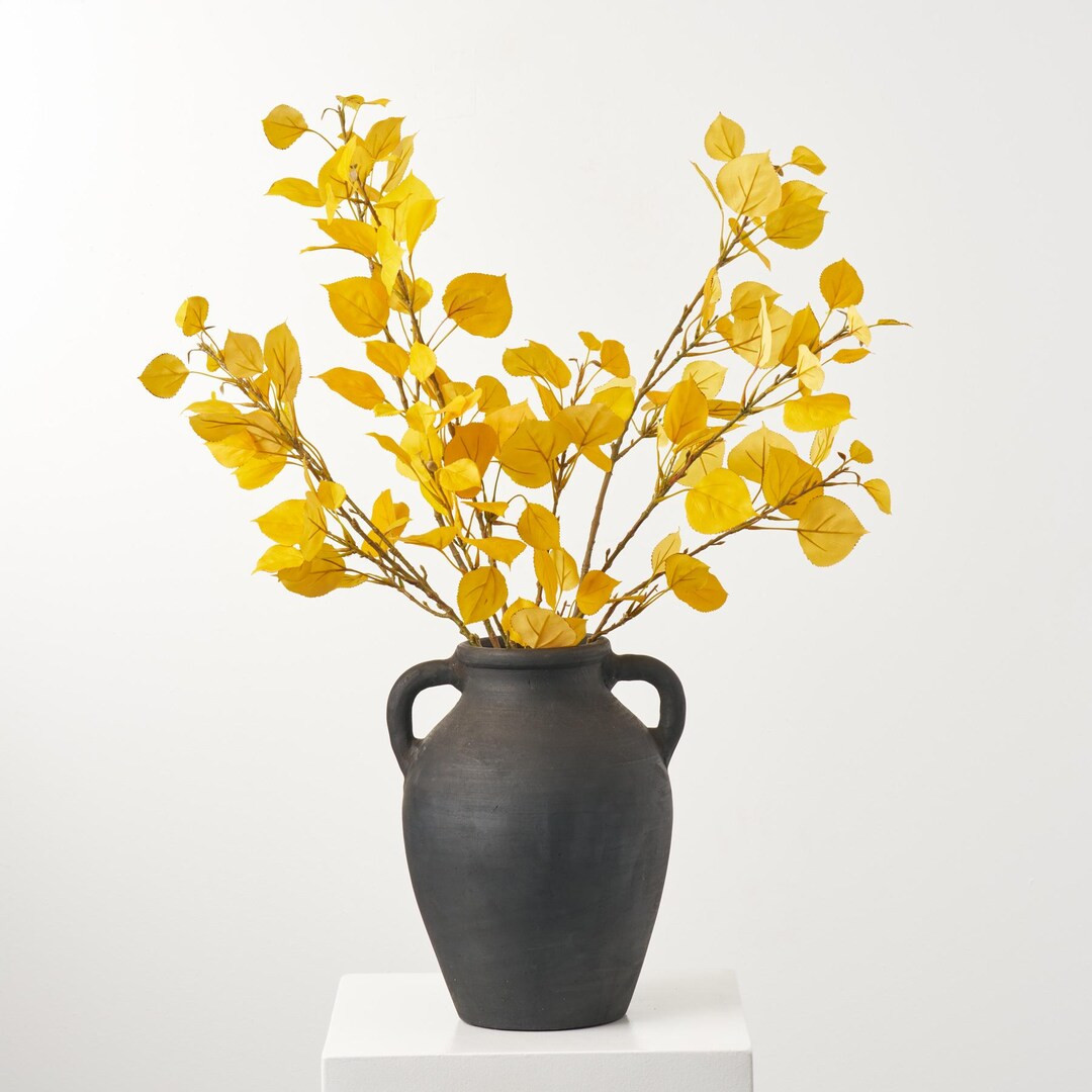 Golden Yellow Faux Aspen Leaf Fall Branch Stem Spray - 38" - Etsy | Etsy (US)