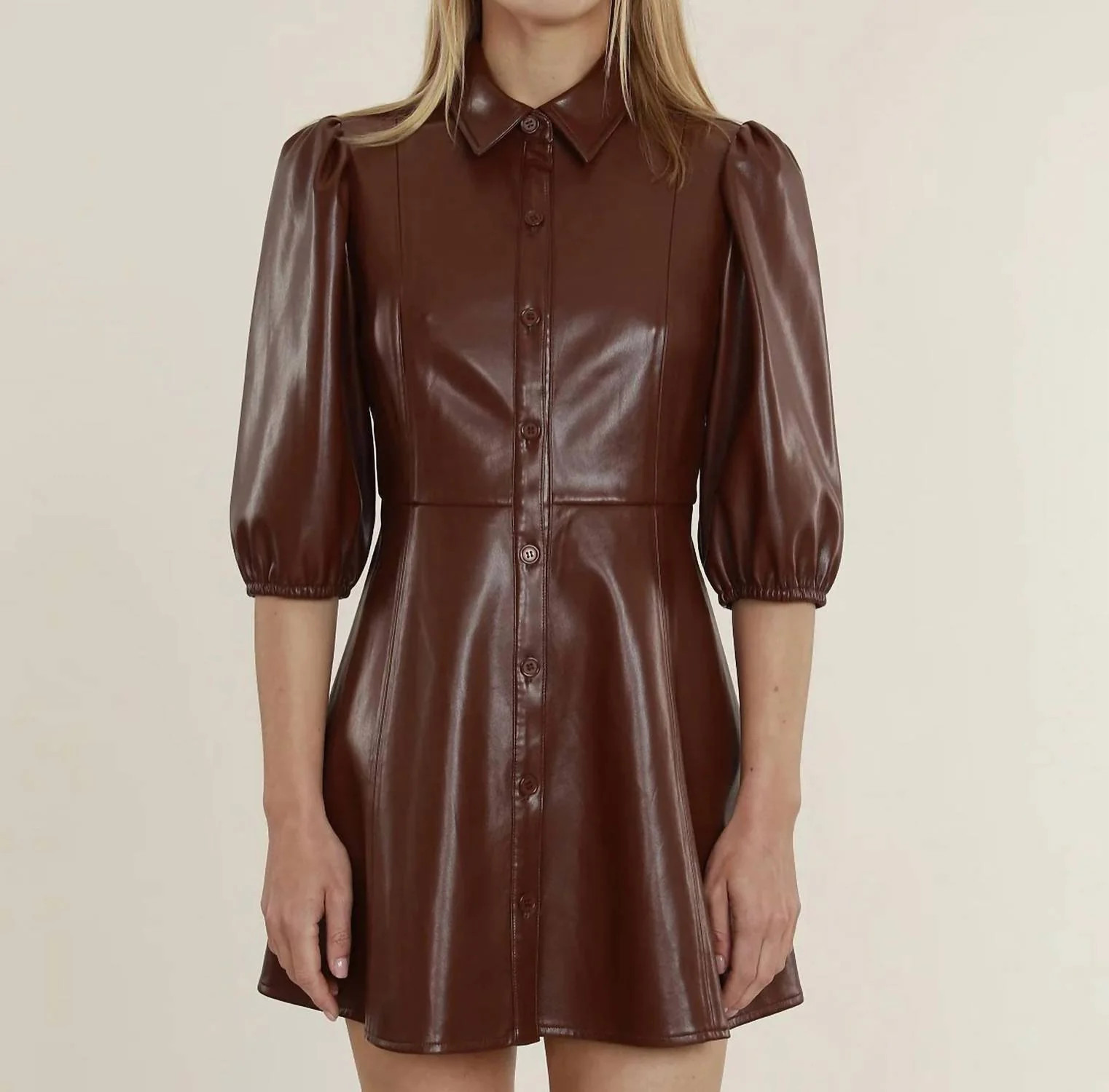 Flare Dress In Mahogany | Shop Simon