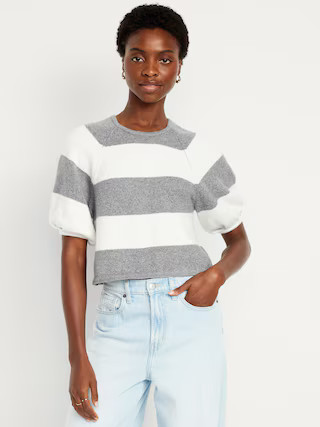 SoSoft Cropped Puff-Sleeve Sweater | Old Navy (US)