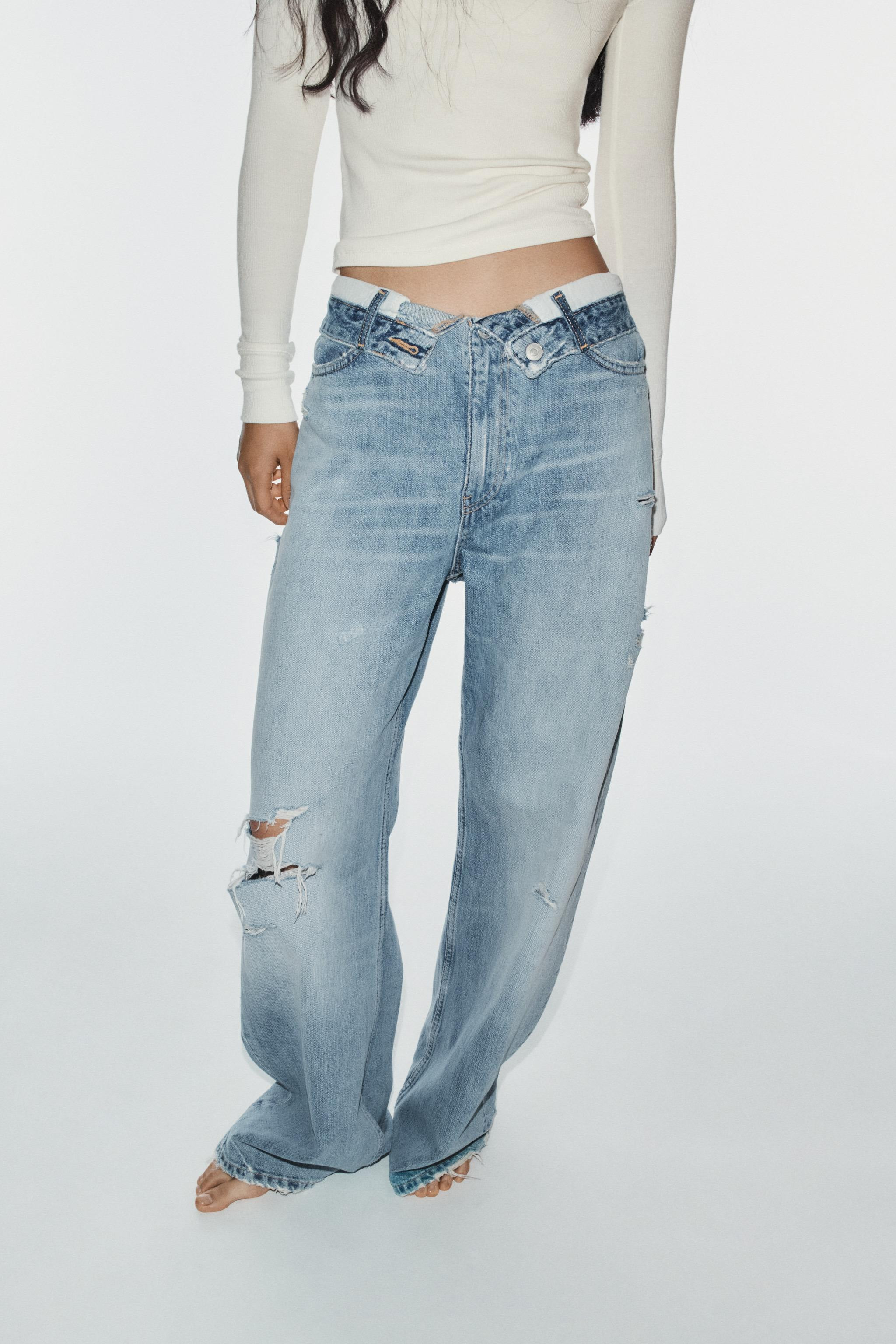MID RISE - FULL LENGTHMid-rise jeans with belt loops and a folded waistband. Five-pocket style. F... | Zara US
