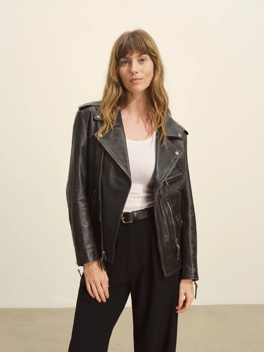 Black Distressed Mulholland Moto Jacket - Buck Mason- Modern American Classics | Buck Mason
