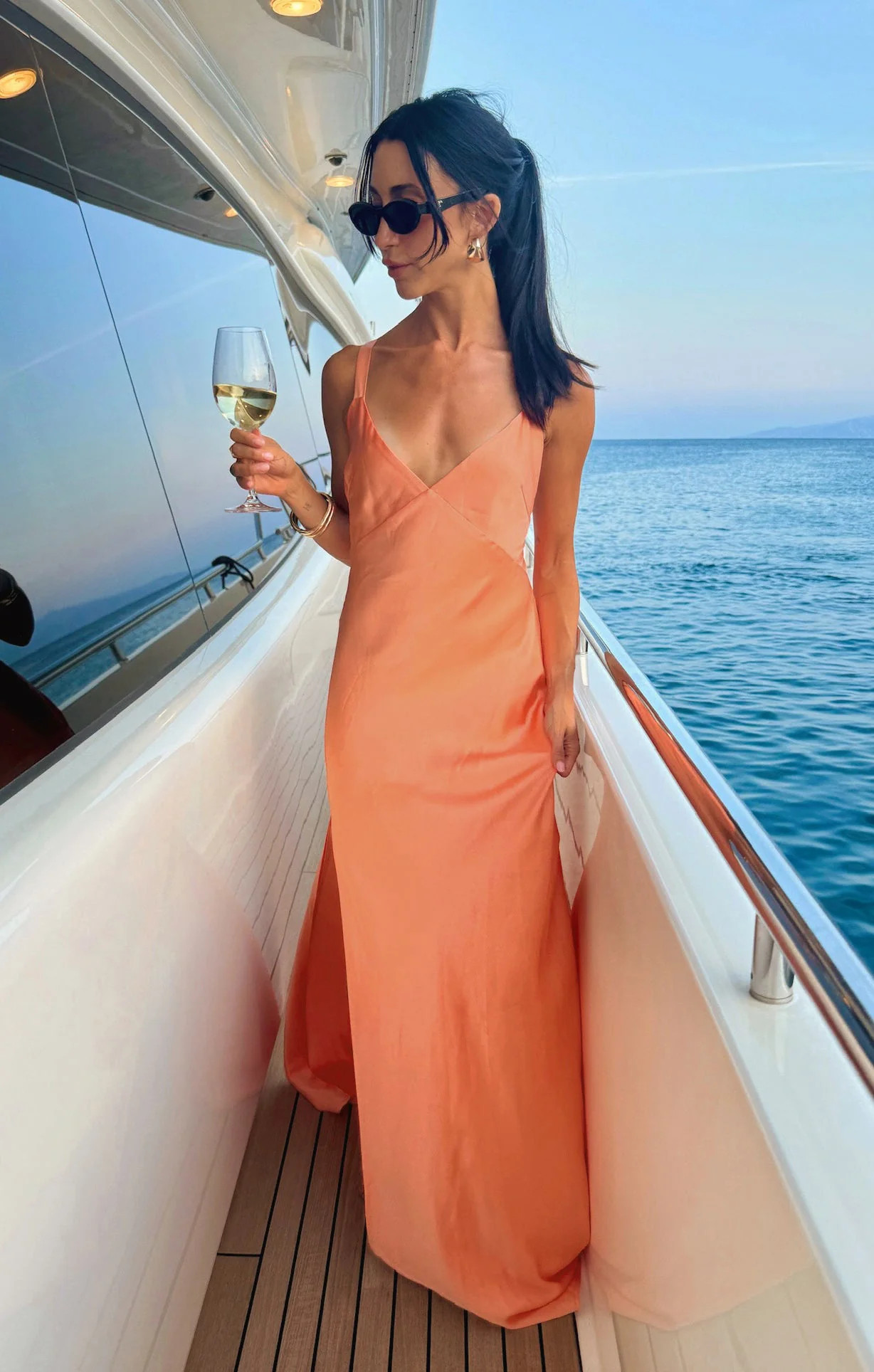 Anderson Maxi Dress ~ Cantaloupe Luxe Satin | Show Me Your Mumu