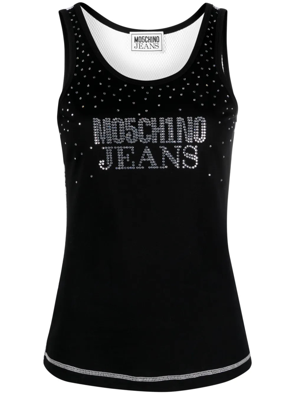 Moschino logo-embellished Cotton Tank Top | Black | FARFETCH | Farfetch Global