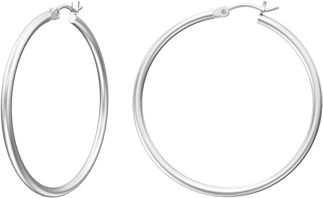 Gacimy Gold Hoop Earrings for Women 14K Real Gold Plated Hoops with 925 Sterling Silver Post | Amazon (US)