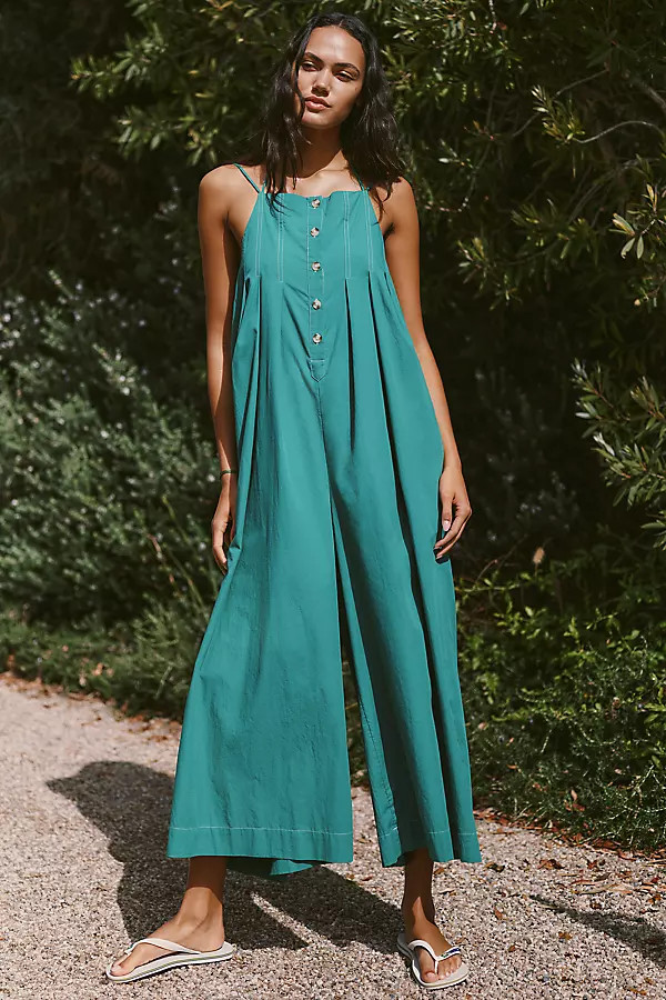 Celandine Button-Front Open-Back Jumpsuit | Anthropologie (US)