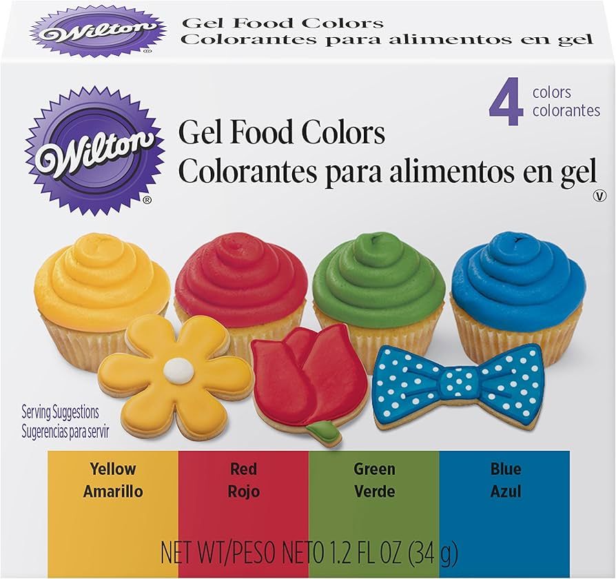 Wilton Primary Icing Colors, 4-Piece - Gel Icing Colors, Yellow, red, green and blue | Amazon (US)