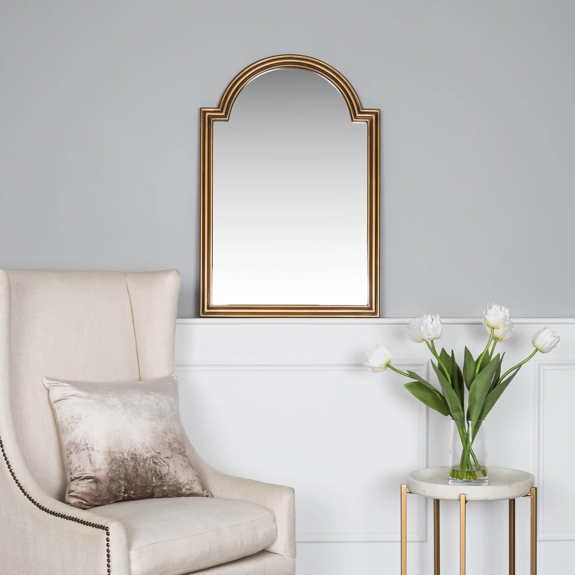 House of Hampton® Hemanth Solid Wood Arch Wall Mirror | Wayfair | Wayfair North America