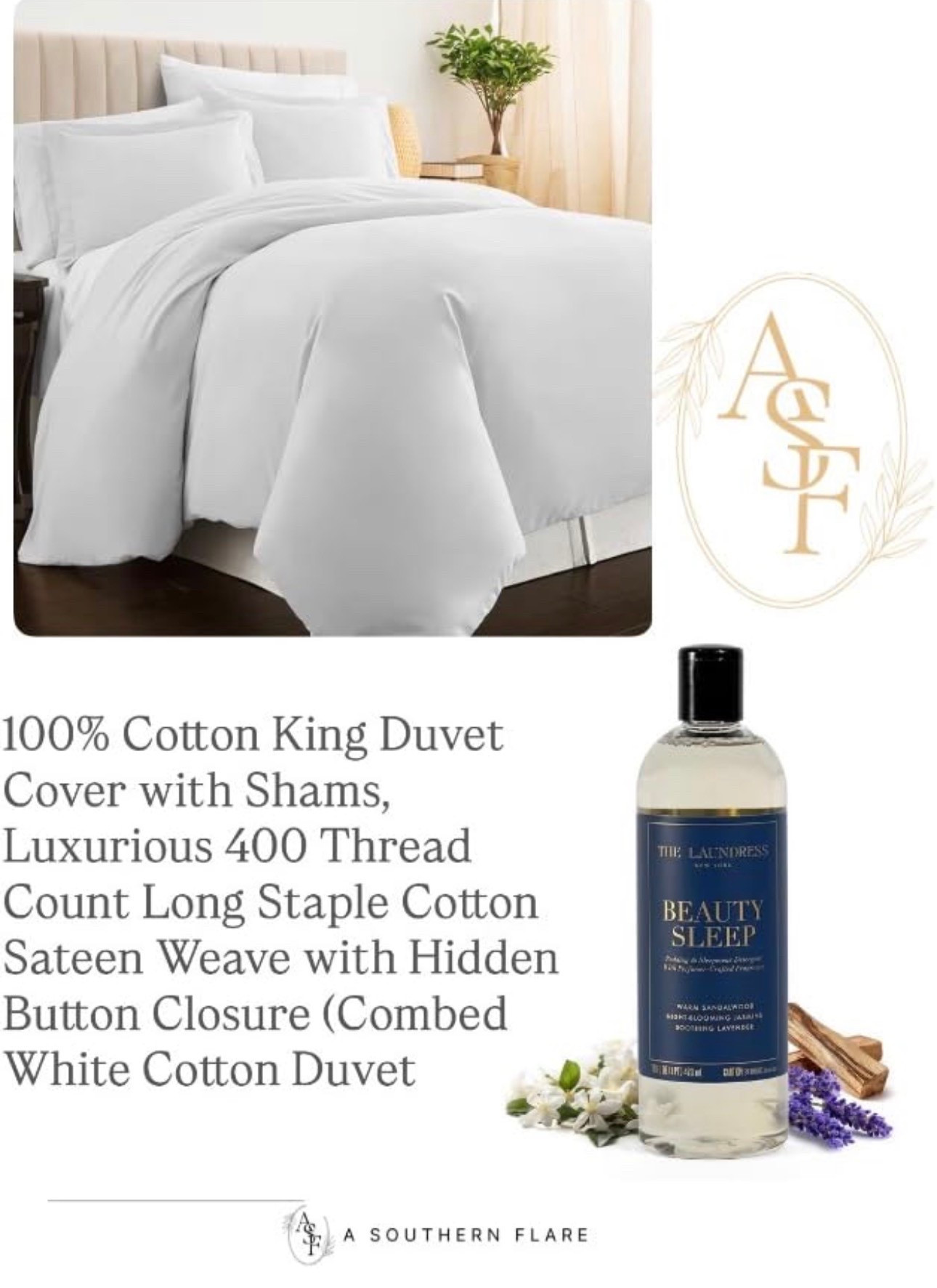 100% Cotton King Duvet Cover with Shams, Luxurious 400 Thread Count Long Staple Cotton Sateen Weave with Hidden Button Closure (Combed
White Cotton Duvet