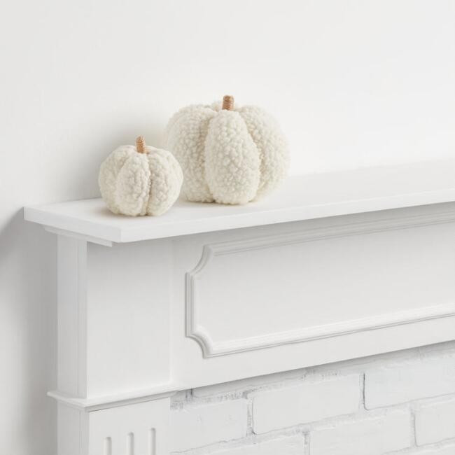 Ivory Boucle Pumpkin Decor | World Market