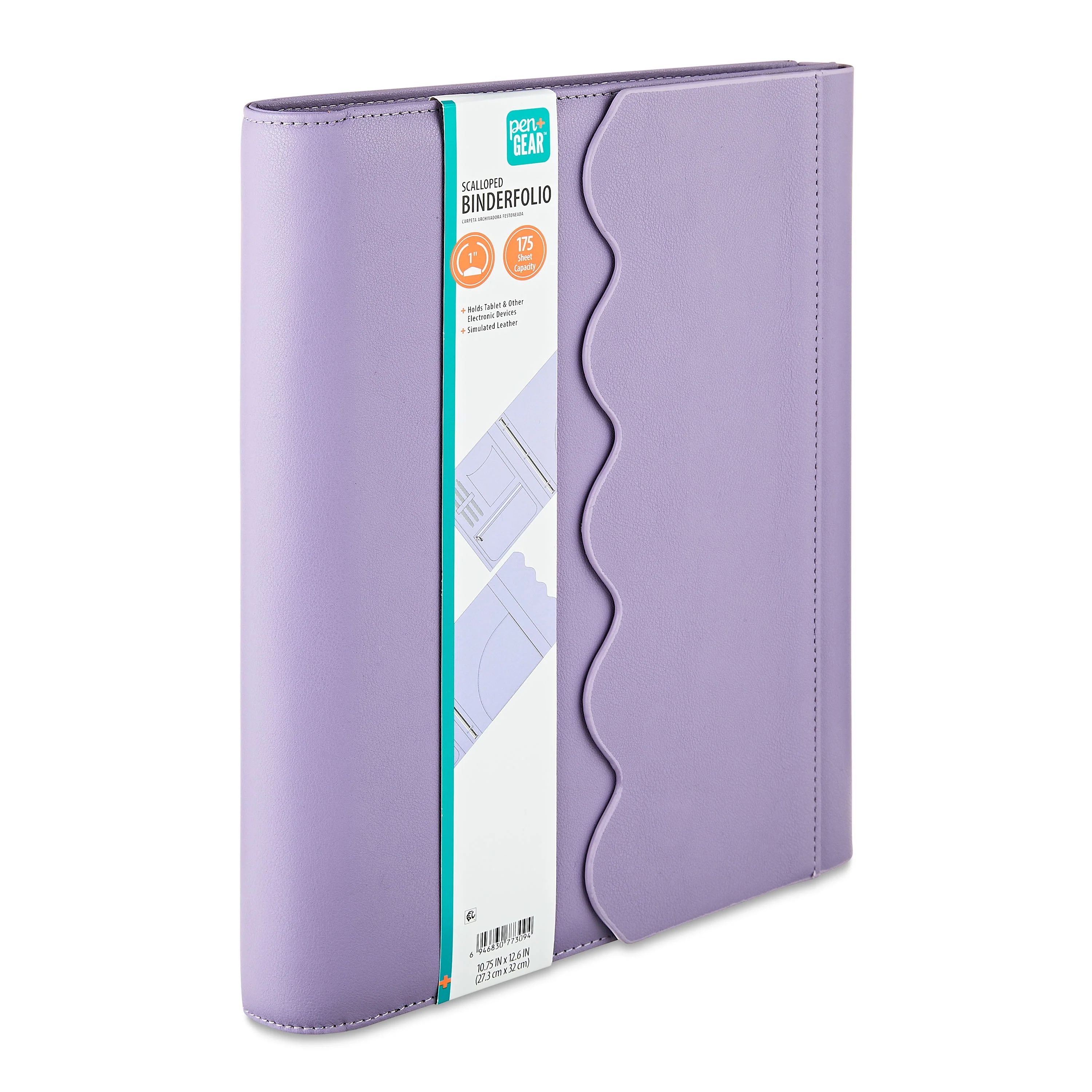 Pen+Gear 1.5" 3-Ring Scalloped Binderfolio, Lavender - Walmart.com | Walmart (US)