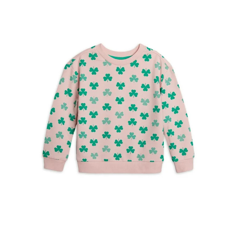 Wonder Nation Toddler Girls St Patricks Day Crewneck Sweatshirt with Long Sleeves, Sizes 2T-5T | Walmart (US)