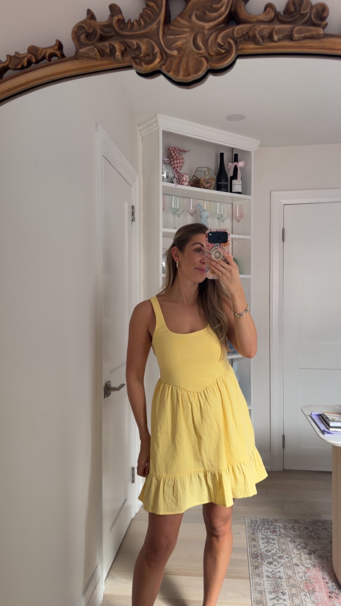 Yellow spring/summer Walmart dress 🌼🌞✨ size down if you are looking for a tighter fit. I am in an XS. 

#LTKspring #LTKootd #LTKSaleAlert