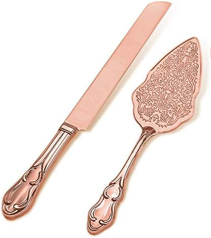Strova Rose Gold Wedding Cake Server Set – Vintage Cake Cutting Knife and Server for Event Use | Amazon (US)