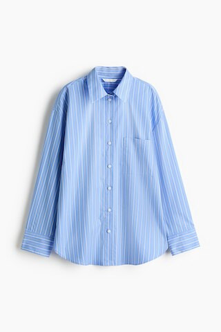 H & M - Oversized Poplin Shirt - Blue | H&M (US + CA)