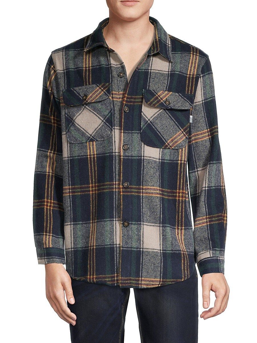 RON TOMSON Men's Woodsman Relaxed-Fit Plaid Shacket - Navy Yellow - Size XL | Saks Fifth Avenue OFF 5TH