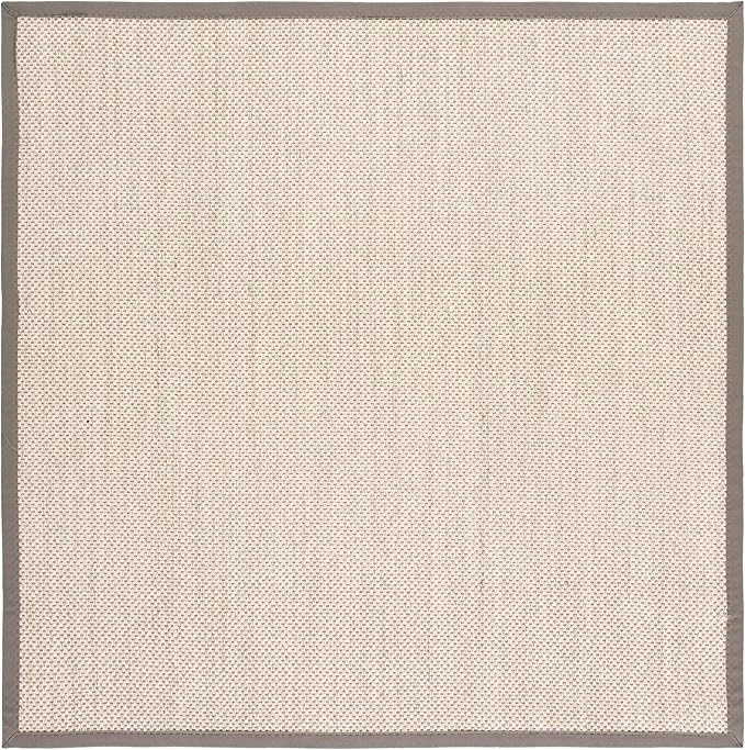 SAFAVIEH Area Rug 9' Square - Natural Fiber Collection - Marble & Khaki, Sisal, Woven Design with... | Amazon (US)