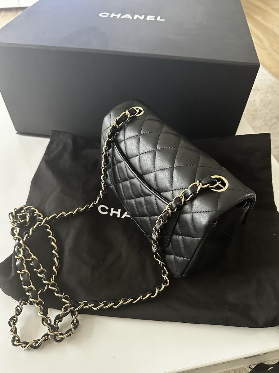 NEW Chanel Mini Rectangular Classic Flap Bag Black Lambskin w/Gold Hardware Auth | eBay US