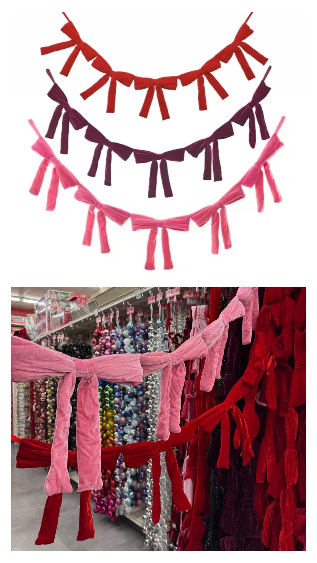 You all went nuts for this bow garland when I posted it in my stories last week, found it online!

Christmas garland holiday decor pinks and red bows 

#LTKHome #LTKFindsUnder50 #LTKHoliday