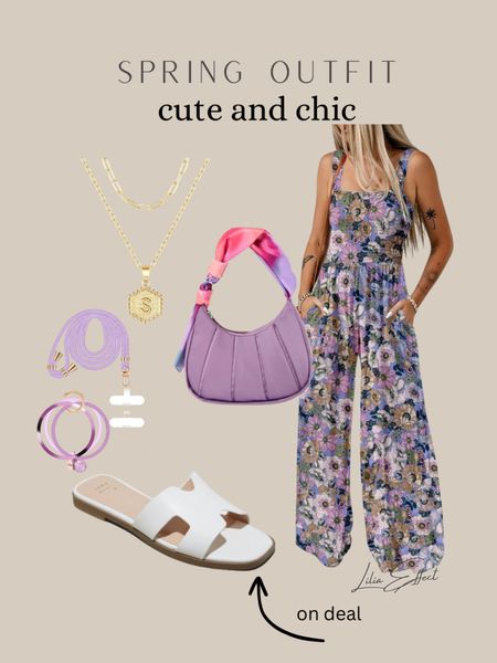 Spring outfit perfection - perfect for brunch and Mother’s Day!

Colorful jumpsuit • purple bag • white sandals • gold necklace • phone strap 

#LTKGiftGuide #LTKstyletip