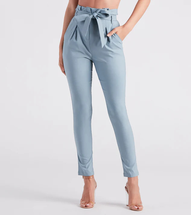 High Waist Paperbag Skinny Dress Pants | Windsor Stores