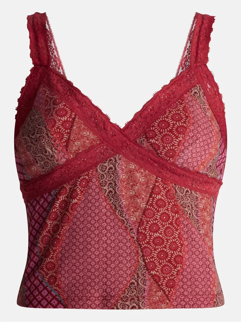 No Boundaries Mesh Lace Triangle Tank Top, Women's XXS-XXL | Walmart (US)