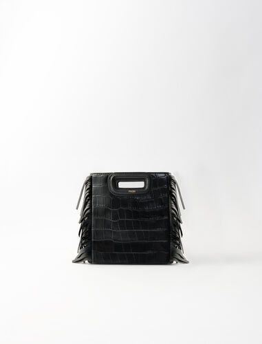 Crocodile-effect leather Mini M bag | Maje (UK)