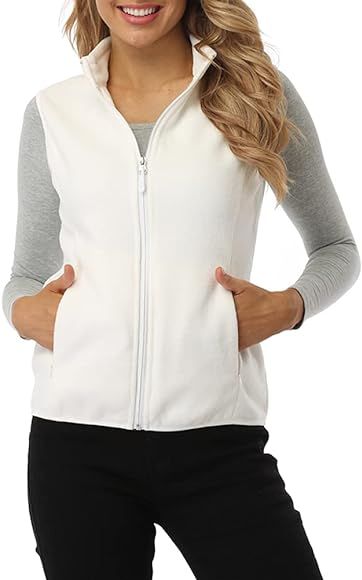 fuinloth Women's Fleece Gilet, Polar Soft Sleeveless Classic Fit Bodywarmer Vest with Zip up Pock... | Amazon (UK)