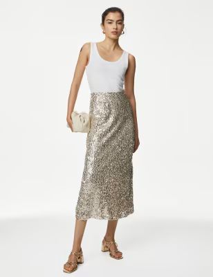 Sequin Maxi Slip Skirt | Marks & Spencer (UK)