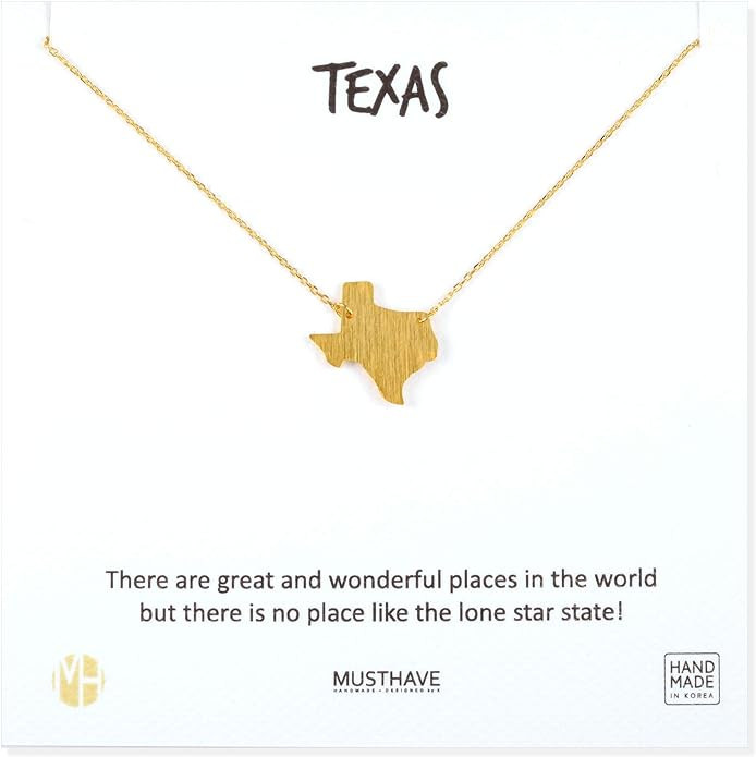 MUSTHAVE Texas 18K Gold Plated Necklace with Message Card, Yellow Gold Color, Anchor Chain, Best ... | Amazon (US)