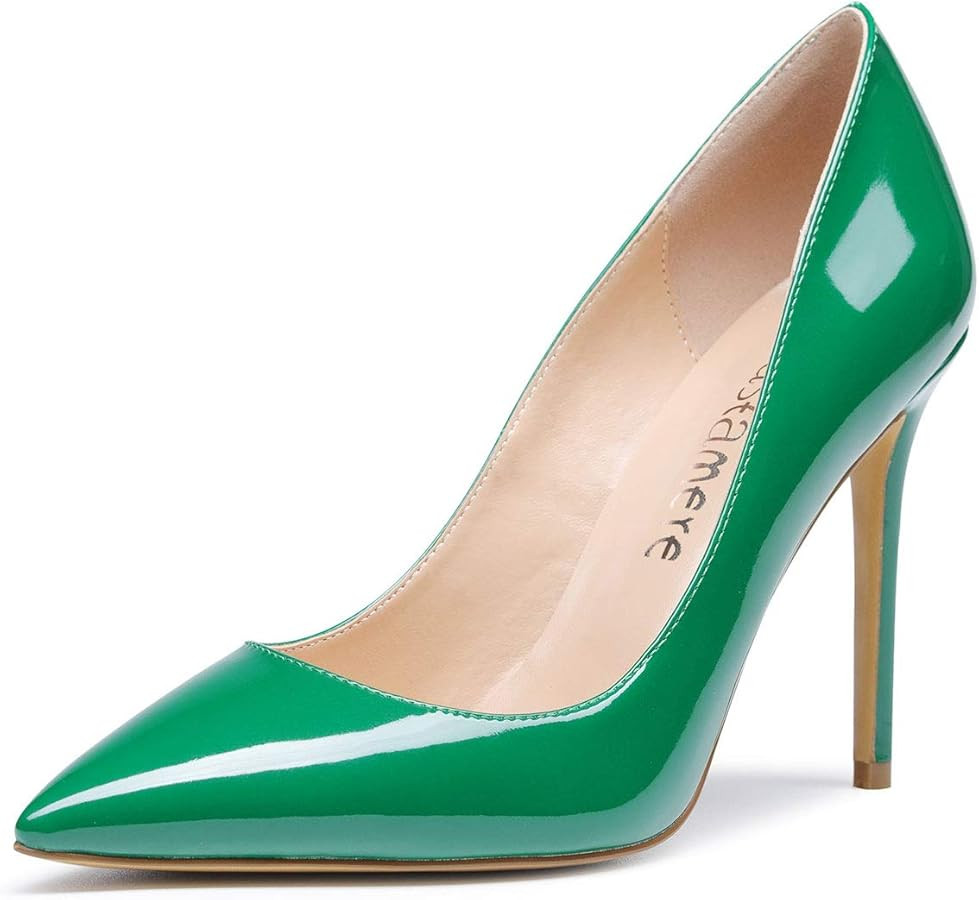 Castamere Womens High Heels Pointed-Toe Slip-on Stilettos Pumps 4Inch Heel Shoes | Amazon (US)