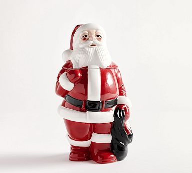 Santa Claus Shaped Handcrafted Cookie Jar | Pottery Barn | Pottery Barn (US)
