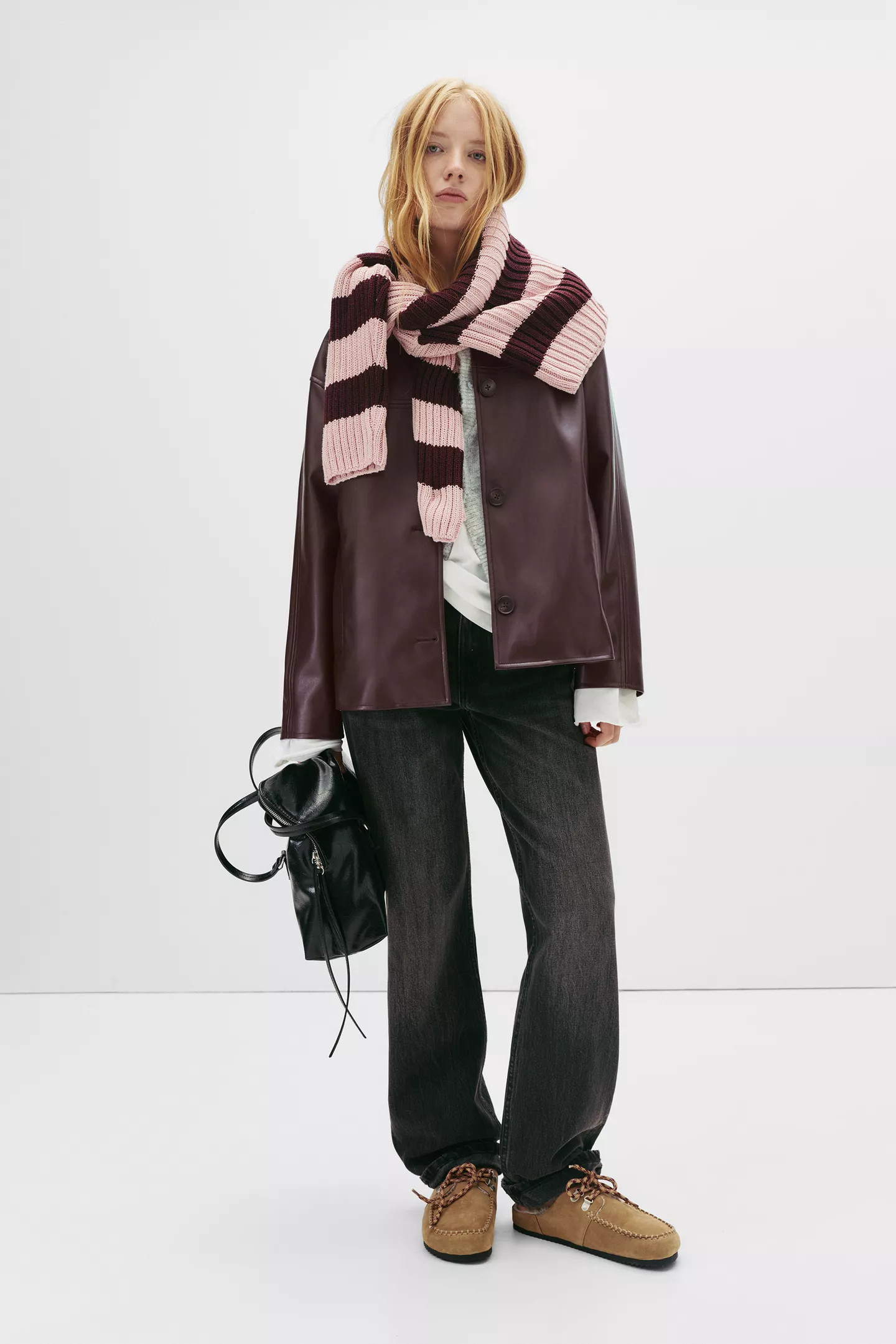 Faux leather jacket with seams | PULL and BEAR UK