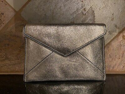 Rebecca Minkoff "Leo" Leather Flap Envelope Clutch with zipper ends-NWT | eBay AU