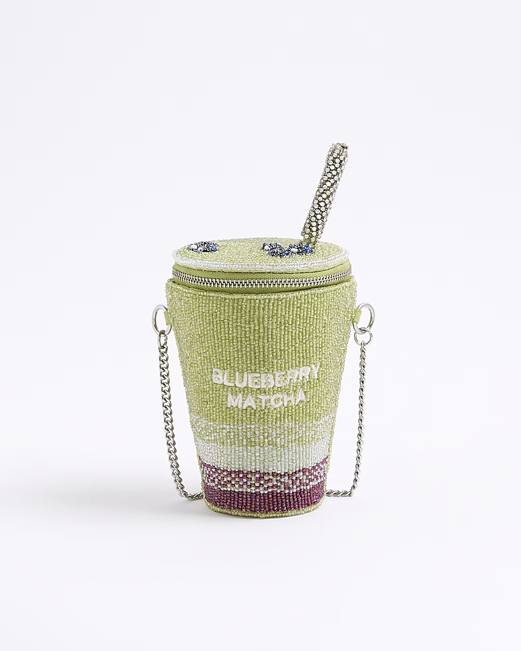 Green Premium Blueberry Matcha Shoulder Bag | River Island UK & IE