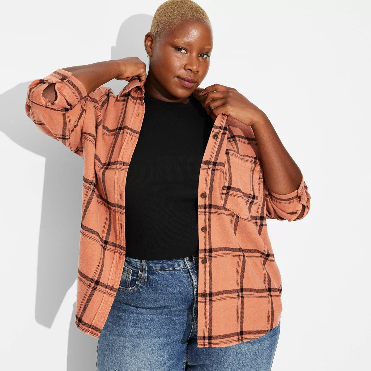 Women's Long Sleeve Oversized Flannel Button-Down Shirt - Wild Fable™ | Target