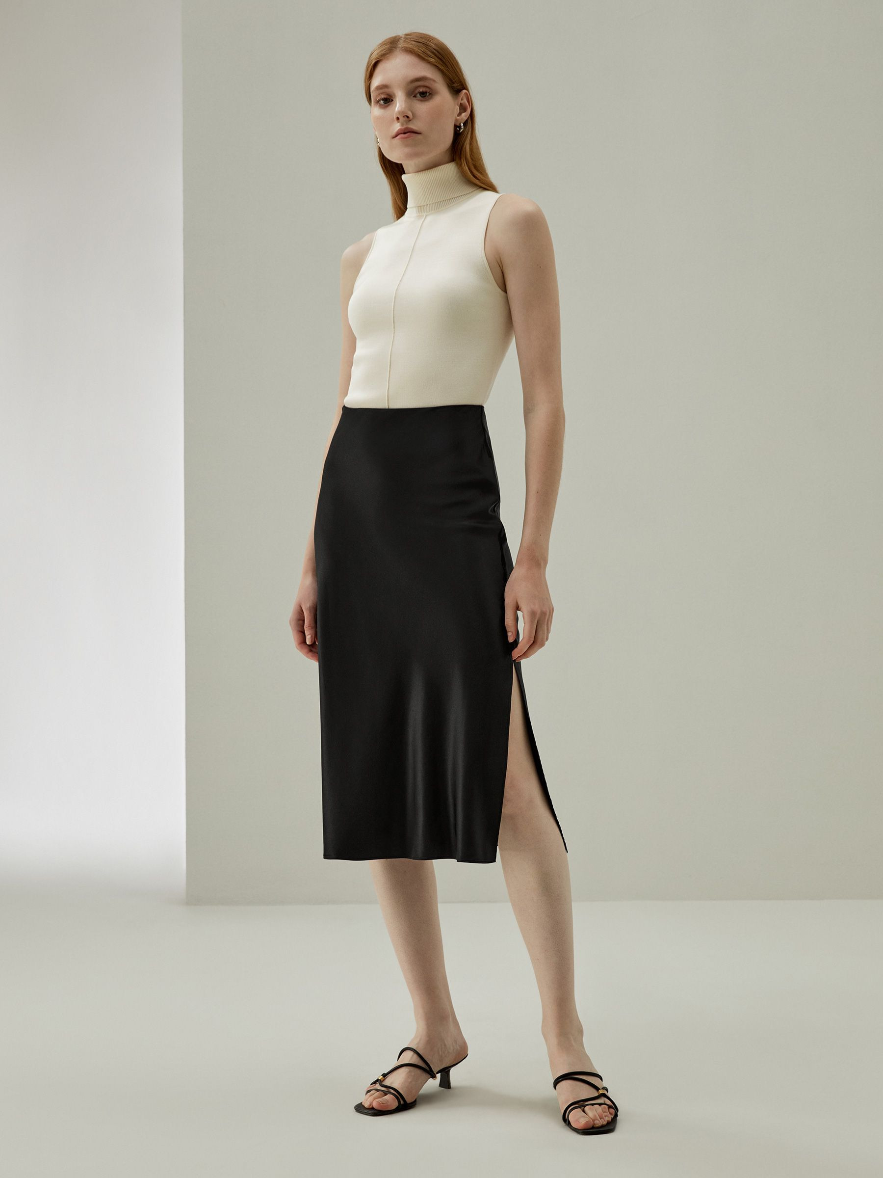 Minimalist Aesthetic Silk Poppy Skirt | LilySilk