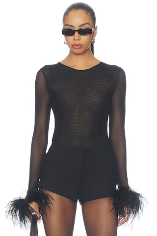Mariandree Gaitan Madison Bodysuit in Black. - size L | Revolve Clothing (Global)
