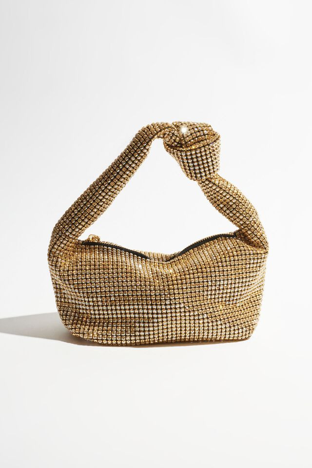 Knotted Rhinestone Hobo Bag | Dynamite Clothing